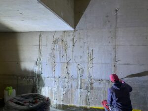 Parking souterrain Injection de venues d'eau dans un parking souterrain